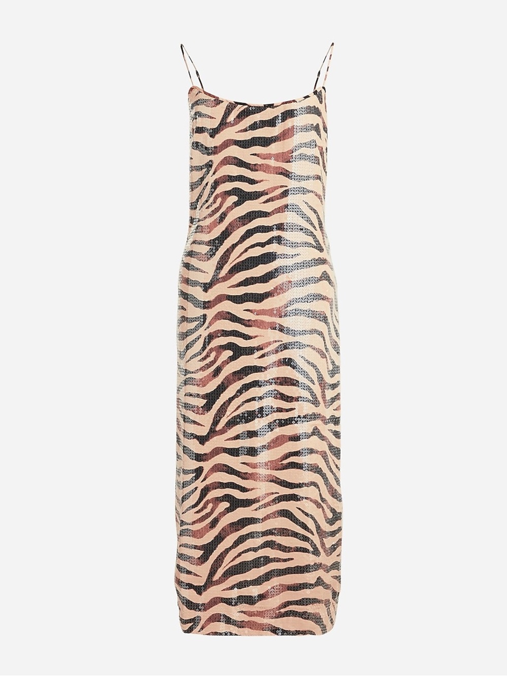NWT J. Crew Collection Gwyneth Sequin Slip Dress in Zebra Print Size 16